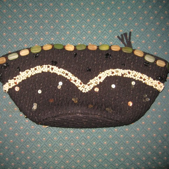 ❤️MARY FRANCES MICRO BEADED CLUTCH BAG PURSE Fully Beaded Front - Picture 3 of 5